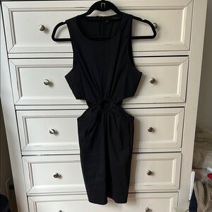Zara Fitted Black Cut-Out Dress